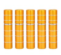 5 uds 5ML Botella vacía de Perfume Mini contenedor de Aerosol dispensador de atomizadores Recargables (Oro)