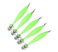 5 uds 9, 5 cm plantillas de calamar resplandecientes señuelos para camarones cebos para plantillas de calamar gancho para pesca en agua salada cebos artificiales señuelos pesca señuelos de agua salada