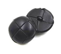 5 uds botones cubiertos de cuero 15/19/21/23/26mm botón de cuero negro/marrón para abrigos botones de chaqueta, Negro, 23mm
