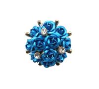 5 uds. Botones de diamantes de imitación de flores de 22mm, accesorios de flores de Metal DIY, botón de decoración de boda de rosa de resina(Color 10)