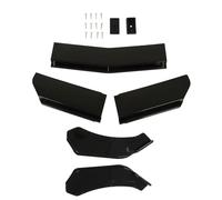 5 uds. de divisor de parachoques delantero, alerón de labio, kit de carrocería difusor de parachoques universal para automóvil, labio delantero ajustable de 110-140 cm de plástico (Negro brillante)