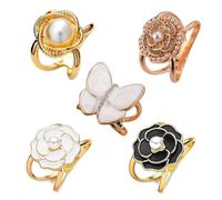 5 Uds. De Hebillas Elegantes Para Bufanda Clips Sujetadores Joyería Vintage Aleación Adecuado Vestidos Bufandas Clips Y Anillos Bufandas Mujeres