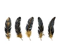 5 Uds. De Pegatinas Vintage De Lámina Dorada Con Plumas Adhesivo Decorativo Para Mascotas Para Diario Álbum De Recortes Pegatina Vintage