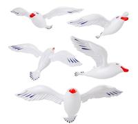 5 Uds Decoraciones Inflables de Gaviota, 62x35cm Grande Decoración de Gaviota Voladora Globos de Aves Marinas para Playa de Verano Piscina Fiesta de Cumpleaños Baby Shower