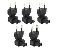 5 Uds EU a IEC320 C7 Adaptador de Corriente, Codo de 90 Grados Enchufe de la UE Macho a IEC320 C7 Hembra Adaptador de Corriente para Ordenador Portátil, Lámparas de Escritorio,