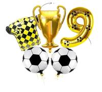 5 uds globos de fútbol campeonato trofeo Jersey globo 32 pulgadas dígitos dorados DIY número decoraciones for fiesta cumpleaños Para Fiestas(Color9)