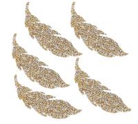 5 Uds Hojas Patrón Diamantes de Imitación Adhesivo DIY Ropa Accesorios de Decoración del Teléfono (Amarillo)