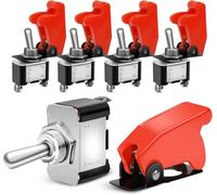 5 uds interruptor basculante de alta resistencia 12V 20A cubierta roja SPST ON/Off 2Pin Racing Auto Car ATV UTV carrito de Golf camión barco