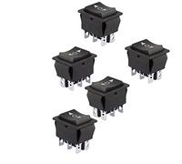 5 uds interruptor basculante interruptor de reinicio AC 250V botón DPDT encendido/apagado/encendido 6 pines para coche motocicleta barco o electrodomésticos-KCD4