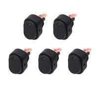 5 uds interruptor de palanca con luz LED resistente al agua 12V interruptor basculante de encendido/apagado botones de palanca 3 pines para coche barco camión-ASW-20D verde
