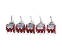 5 uds interruptor de palanca en miniatura unipolar doble tiro ON-OFF-ON/ON-ON 120VAC 6A 1/4 pulgadas montaje MTS-102 103 202 203(MTS-203)