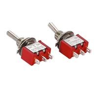 5 uds interruptor de palanca en miniatura unipolar doble tiro ON-OFF-ON/ON-ON 120VAC 6A 1/4 pulgadas montaje MTS-102 103(MTS-103 5PCS)