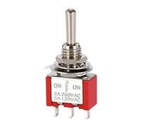 5 uds interruptor de palanca en miniatura unipolar doble tiro ON-OFF-ON/ON-ON 120VAC 6A 1/4 pulgadas montaje MTS-102 103(MTS-102 5PCS)