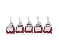 5 uds interruptor de palanca en miniatura unipolar doble tiro ON-OFF-ON/ON-ON 120VAC 6A 1/4 pulgadas montaje MTS-102 103 202 203(MTS-102)