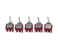 5 uds interruptor de palanca en miniatura unipolar doble tiro ON-OFF-ON/ON-ON 120VAC 6A 1/4 pulgadas montaje MTS-102 103 202 203(MTS-202)