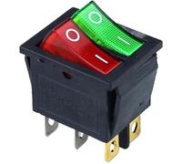5 uds KCD6 6PIN 16A 250V 20A 125V interruptor basculante de luz roja doble interruptor basculante 4p ON-Off KCD6 interruptor de alimentación de barco 2 * SPST