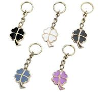 5 Uds Llavero De Trébol De Cuatro Hojas, Llavero De La Suerte, Llavero Personalizado, Amuleto De Bolsa De Trébol De Cuatro Hojas, Colgante Decorativo DIY