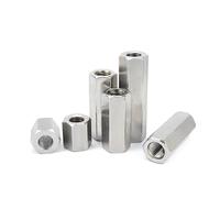 5 uds M3 M4 304 espaciador de separación hexagonal de acero inoxidable perno de tuerca hexagonal de acoplamiento de varilla larga(55mm,M3 (5pcs))