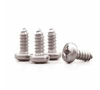 5 uds M3 M4 M5 M6 métrico TA2 titanio puro Gr2 Cruz Pan cabeza redonda tornillo de madera autorroscante GB845 longitud rosca 6-30mm(15mm,M6)
