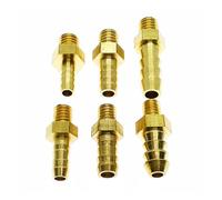 5 uds M4 M5 M6 M8 rosca macho métrica a 3mm 4mm 5mm 6mm 8mm espiga for manguera OD conector de conector de tubería de púas de latón(M6x1.0 to 4mm)