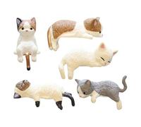 5 Uds Mini Adornos De Gato, Lindas Decoraciones De Gatos De Dibujos Animados, Adornos De Pantalla De Coche Pequeños, Decoraciones Creativas De Coche, Lindos Mini Adornos De Animales