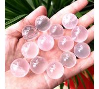 5 uds Mini bola de cristal de cuarzo rosa Natural rosa esfera piedra preciosa decoración Mineral espécimen piedra, 20mm 5 uds