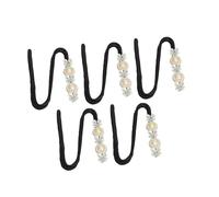 5 Uds Moño de Pelo de Flor de Perla Artificial para Mujer Moño Rizador de Cola de Caballo de Pelo Elegante Brillante