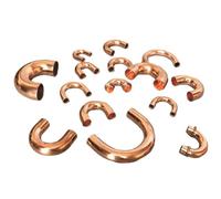 5 uds O/D 7-19mm de espesor 0,5-1mm tipo U codo de 180 grados curvado conector de tubería de soldadura de cobre adaptador de montaje plomería Gas agua aceite(9.5x0.5x18mm 5pcs)