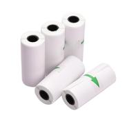 5 Uds Papel Adhesivo Térmico Rollos Autoadhesivos Blancos 57 * 25mm Mini Papeles de Recibos de Impresora Utilizados para Etiquetas de Fotos Impresión de Billetes Pequeños (Adhesivo)