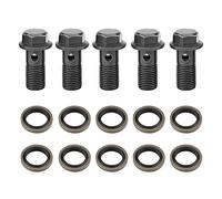 5 Uds Pernos de Freno de Motocicleta, Pernos Banjo de Motocicleta Y Arandelas para Cilindro Maestro de Pinza de Freno M10 X 1,25/M10 * 1,0mm(M10×1.25mm)