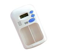 5 Uds Piller Piller - Pastillero automático portátil | Caja de medicamentos de dos ranuras con alarma, dispensador automático de pastillero con hebilla de tarjeta transparente Ximan