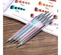 5 uds pincel para pintar uñas 7/9/11/15/20mm cristal acrílico Nail Art pintura línea de dibujo cepillo de nailon pluma delineador de uñas herramienta de manicura