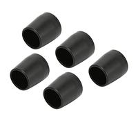 5 Uds Puntas de Muleta, Puntas de Repuesto de 28mm para Muletas Punta de Caña de Goma Gruesa Caña de un Solo ángulo Buen Agarre Bastón Estable Bastón de Pie(negro)