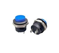 5 uds R13-507 interruptor de botón momentáneo de Color rojo interruptor de Reinicio apagado-encendido 16MM 3A 250V AC interruptores sin bloqueo(Blue)