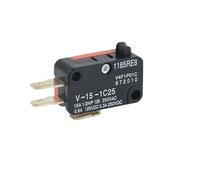 5 uds serie V-1C25 límite de carrera horno microondas puerta Micro interruptor bisagra rodillo bisagra palanca momentáneo acción rápida 15A 250VAC(V-153-1C25)