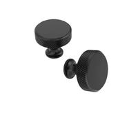 5 Uds. Tiradores Redondos Moleteados For Gabinete, Manija Del Cajón, Perillas De Tocador Metal Un Solo Orificio Dorado/negro, Muebles Con Accesorios Hardware Moleteado(Black)