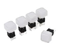 5 uds TS5 cuadrado 9,2x9,2mm 6 pines con LED momentáneo SPST PCB botón pulsador interruptor táctil(Blue)