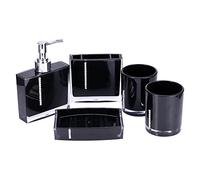 5 Unid/set de Accesorios de Baño Acrílicos, Conjunto de Baño de Encimera, Loción, Dispensador de Jabón, Cepillo de Dientes, Portavasos, Vaso, Taza de Baño, Botella para Tocador de Baño, Encimera