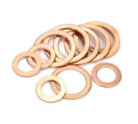 5 unidad Arandelas planas de cobre,12mm ID,24mm OD,3mm Junta de sellado gruesa y suave de cobre puro para fontanería, maquinaria, etc.