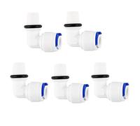 5 unidades de 1/8 pulgadas BSP macho a 1/4 pulgadas OD L-tipo de conexión rápida, purificador de agua, conexiones de tubo push conector manguera de agua para sistema de ósmosis inversa