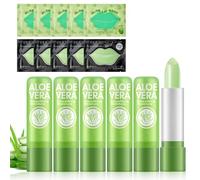 5 unidades de aloe vera para el cuidado de los labios, color de aloe labial que cambia la temperatura, con almohadillas para máscara de labios, hidratantes de larga duración, mejora las arrugas de los