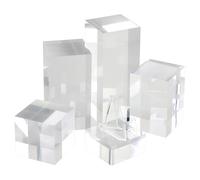 5 unidades de bloques de acrílico transparente para exhibición de joyas, exhibición de cosméticos, 2/4/6/8/10 cm