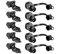 5 unidades de enchufe de 3 polos para remolque, 12 V, 3 pines, enchufe plano de tres polos, adaptador de tres polos para camiones, caravanas, tractores, remolques, maquinaria agrícola