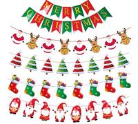 5 unidades de guirnalda de Navidad Merry Christmas guirnalda de papel guirnalda de banderines de Navidad guirnalda de Papá Noel alce árbol de Navidad banner colgante decoración para decoración de