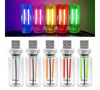 5 unidades de iluminación interior LED, lámpara creativa de cristal, lámpara de ambiente USB para coche, portátil, batería externa, 5 V, 1 A/2 A
