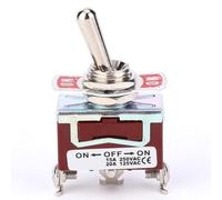 5 unidades de interruptor de palanca SPST de 3 posiciones ON - OFF - ON, interruptor de palanca monopolar impermeable con mango de metal, interruptor de grado industrial de 15 A y