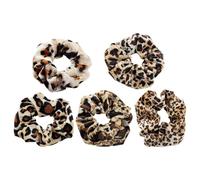 5 Unidades De Lazos Para El Pelo De Terciopelo Con Estampado De Leopardo, Lazos Para El Pelo Retro, Lazos Elásticos Para El Pelo, Coleteros, Accesorios Para El Cabello