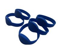 5 unidades de pulsera y brazalete de silicona impermeable T5577, RFID regrabable de 125 kHz (adulto unisex) (azul oscuro)