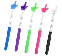 5 unidades de puntero telescópico, puntero para profesor, puntero retráctil, puntero telescópico, acero inoxidable, puntero extensible, puntero de instrucción, puntero manual para presentaciones (5