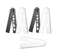 5 unidades de regla de colores de mezcla portátil, diseño plegable, fácil almacenamiento para proyectos de dibujo técnico, proyectos de tareas, negro y blanco